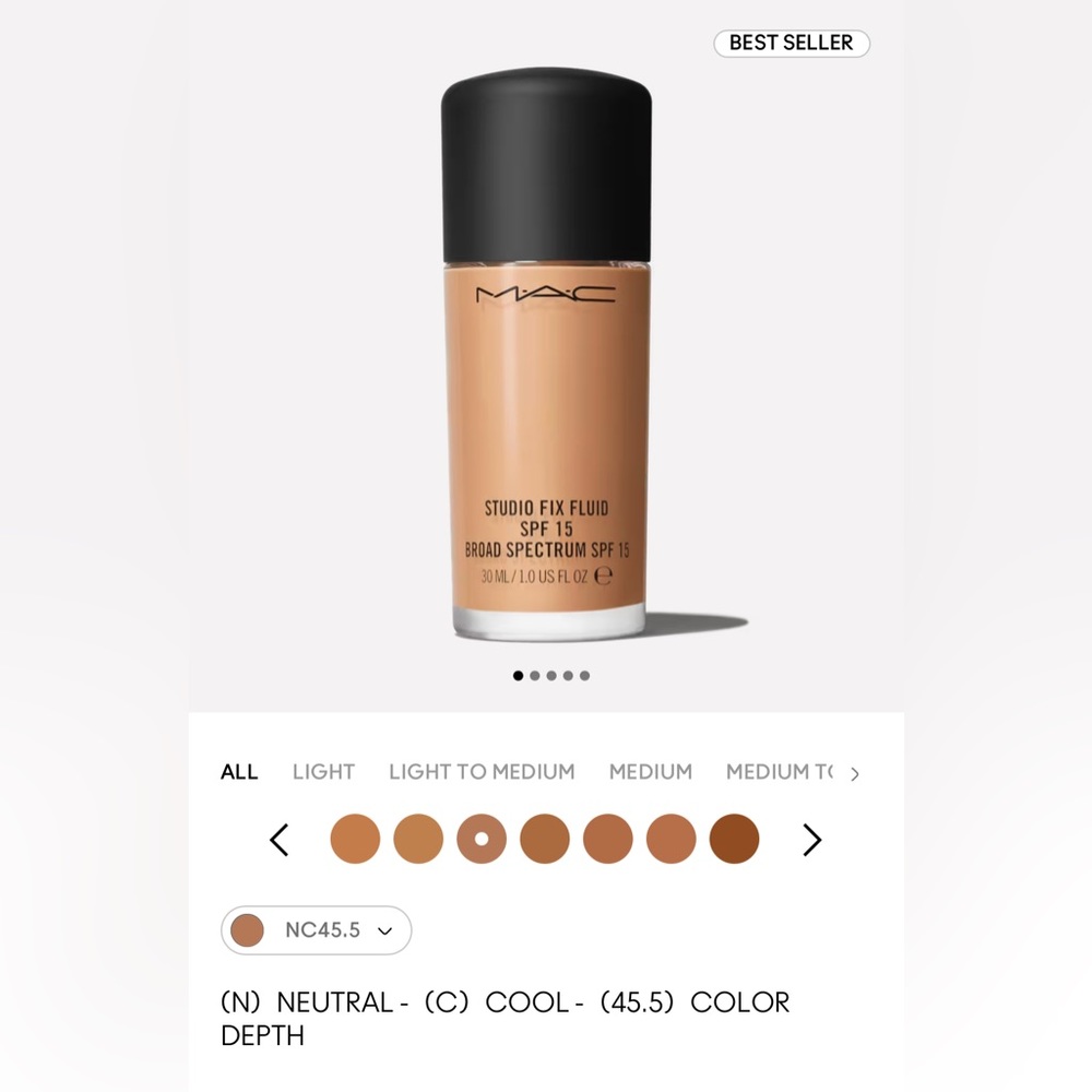 MAC Studio Fix Foundation NC 45.5 BRAND NEW